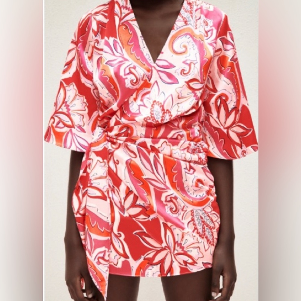 Zara Floral Wrap Mini Dress